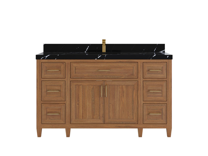 Santa Monica Teak Wood 60 in. W x 22 in. D Single Sink Bathroom Vanity - photo 7
