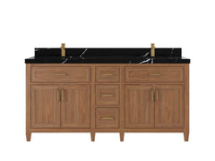 Santa Monica Teak Wood 72 in. W x 22 in. D Double Sink Bathroom Vanity - photo 7