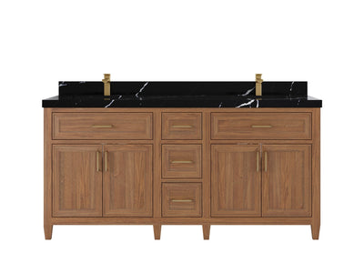 Santa Monica Teak Wood 72 in. W x 22 in. D Double Sink Bathroom Vanity