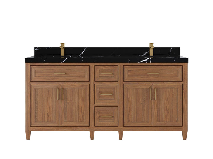 Santa Monica Teak Wood 72 in. W x 22 in. D Double Sink Bathroom Vanity - photo 7