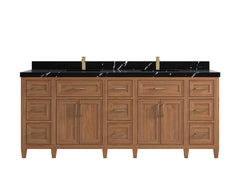 Santa Monica Teak Wood 84 in. W x 22 in. D Double Sink Bathroom Vanity - photo 7