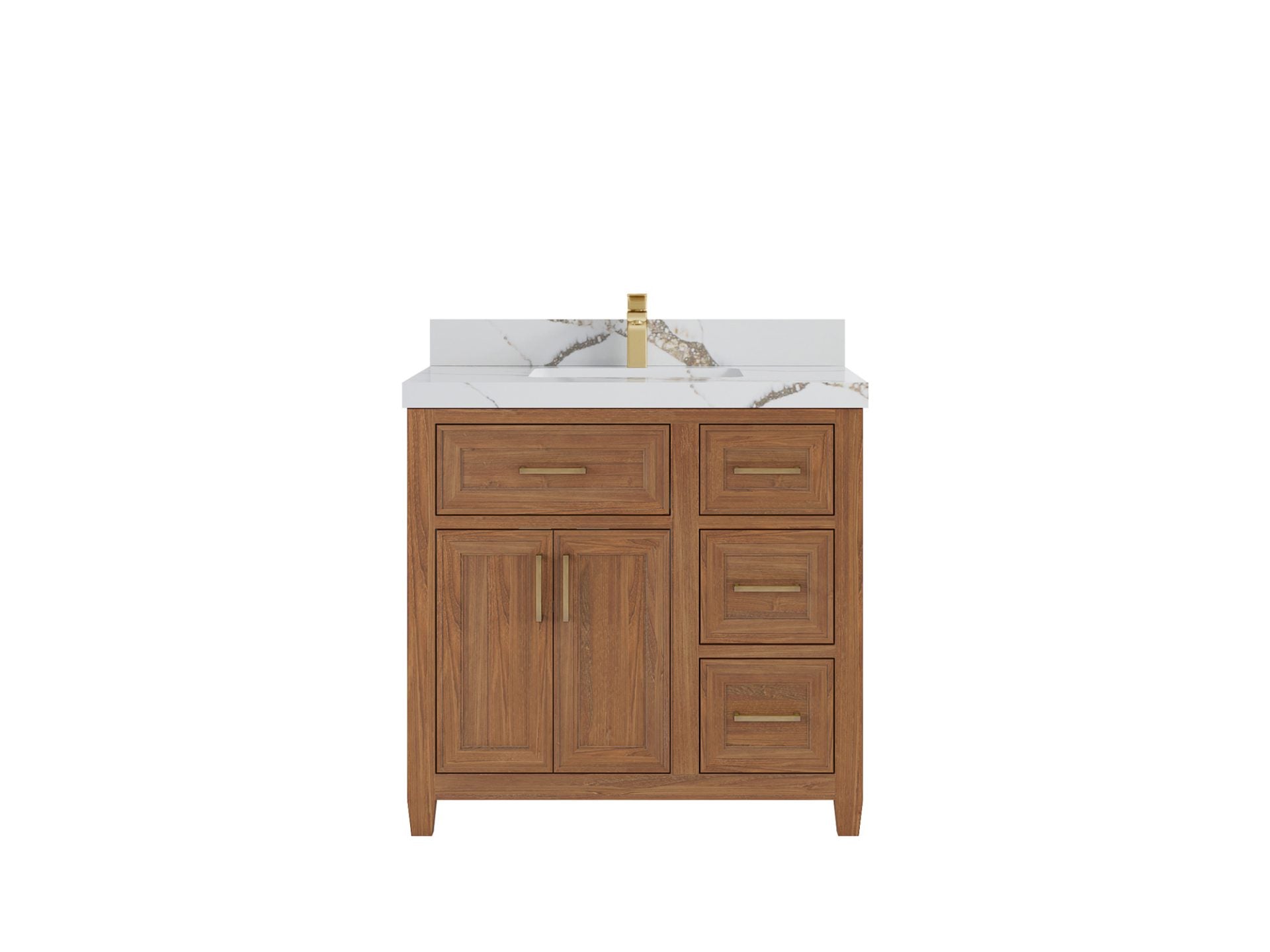 Santa Monica Teak Wood 36 in. W x 22 in. D Single Sink Bathroom Vanity