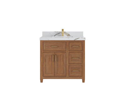 Santa Monica Teak Wood 36 in. W x 22 in. D Single Sink Bathroom Vanity