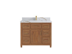 Santa Monica Teak Wood 42 in. W x 22 in. D Single Sink Bathroom Vanity - photo 13