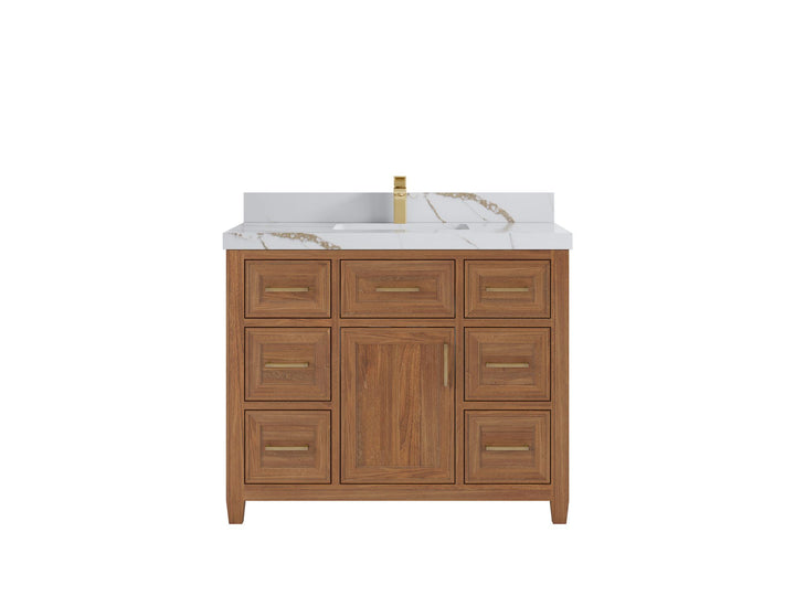 Santa Monica Teak Wood 42 in. W x 22 in. D Single Sink Bathroom Vanity - photo 13