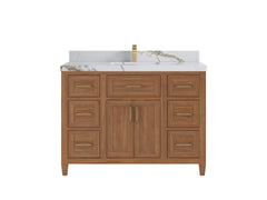 Santa Monica Teak Wood 48 in. W x 22 in. D Single Sink Bathroom Vanity - photo 8