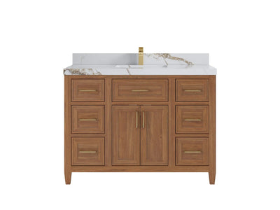 Santa Monica Teak Wood 48 in. W x 22 in. D Single Sink Bathroom Vanity