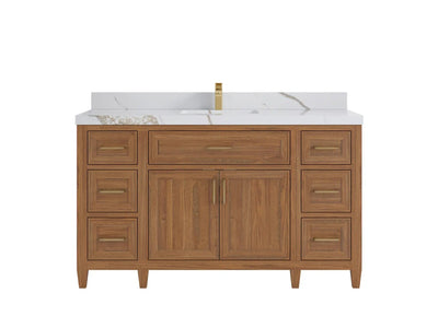 Santa Monica Teak Wood 60 in. W x 22 in. D Single Sink Bathroom Vanity