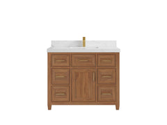 Santa Monica Teak Wood 42 in. W x 22 in. D Single Sink Bathroom Vanity - photo 8