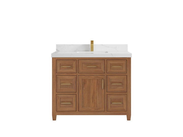 Santa Monica Teak Wood 42 in. W x 22 in. D Single Sink Bathroom Vanity - photo 8