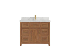 Santa Monica Teak Wood 42 in. W x 22 in. D Single Sink Bathroom Vanity - photo 14