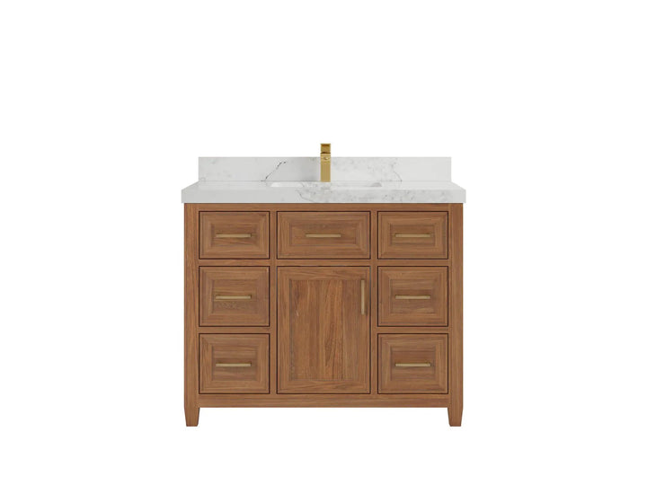 Santa Monica Teak Wood 42 in. W x 22 in. D Single Sink Bathroom Vanity - photo 14