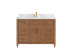Santa Monica Teak Wood 48 in. W x 22 in. D Single Sink Bathroom Vanity - photo 14