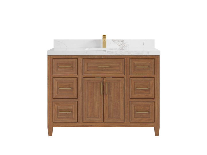 Santa Monica Teak Wood 48 in. W x 22 in. D Single Sink Bathroom Vanity - photo 14