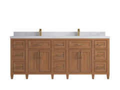 Santa Monica Teak Wood 84 in. W x 22 in. D Double Sink Bathroom Vanity - photo 14