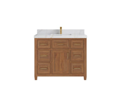 Santa Monica Teak Wood 42 in. W x 22 in. D Single Sink Bathroom Vanity - photo 9