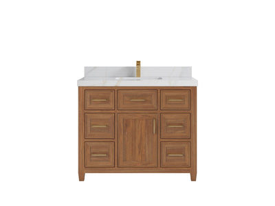 Santa Monica Teak Wood 42 in. W x 22 in. D Single Sink Bathroom Vanity