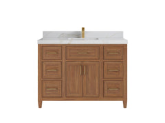 Santa Monica Teak Wood 48 in. W x 22 in. D Single Sink Bathroom Vanity - photo 10