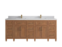 Santa Monica Teak Wood 84 in. W x 22 in. D Double Sink Bathroom Vanity - photo 9