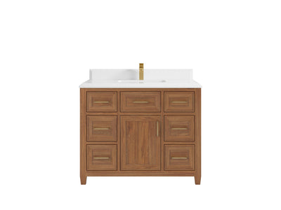 Santa Monica Teak Wood 42 in. W x 22 in. D Single Sink Bathroom Vanity