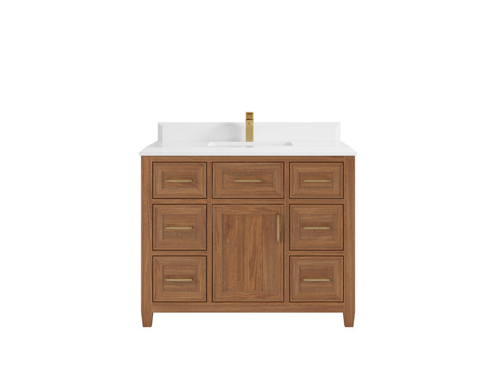 Santa Monica Teak Wood 42 in. W x 22 in. D Single Sink Bathroom Vanity - photo 20
