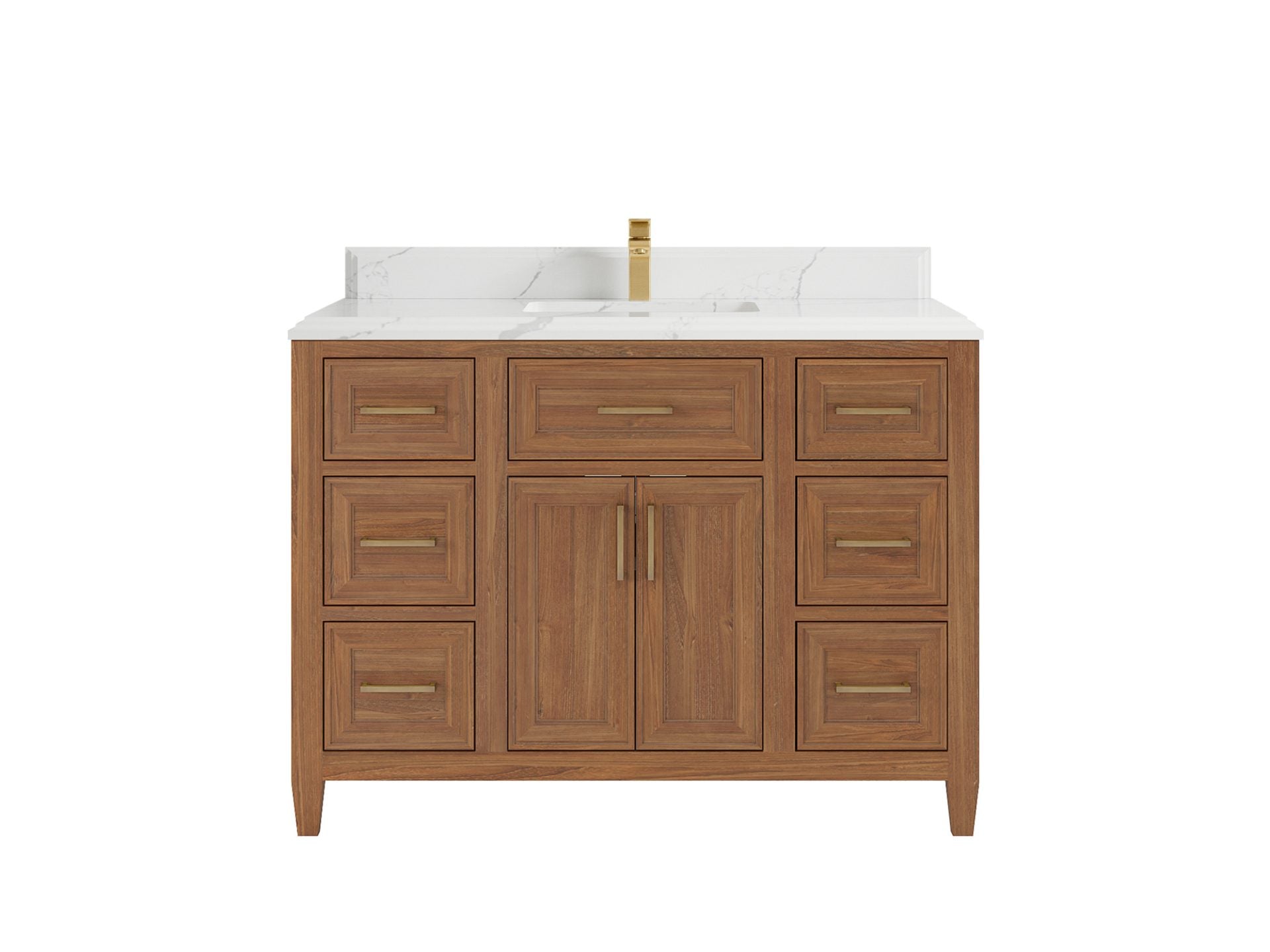 Santa Monica Teak Wood 48 in. W x 22 in. D Single Sink Bathroom Vanity