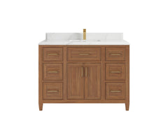 Santa Monica Teak Wood 48 in. W x 22 in. D Single Sink Bathroom Vanity - photo 18