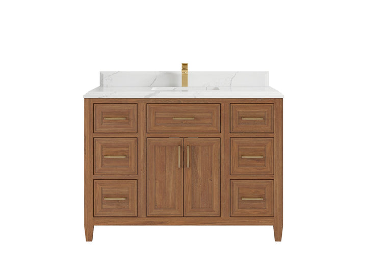 Santa Monica Teak Wood 48 in. W x 22 in. D Single Sink Bathroom Vanity - photo 18