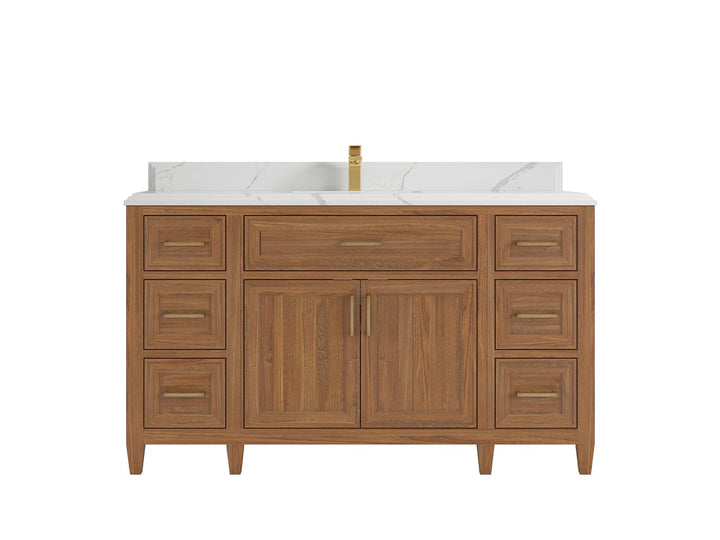Santa Monica Teak Wood 60 in. W x 22 in. D Single Sink Bathroom Vanity - photo 18