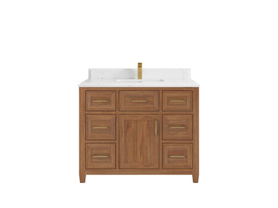 Santa Monica Teak Wood 42 in. W x 22 in. D Single Sink Bathroom Vanity