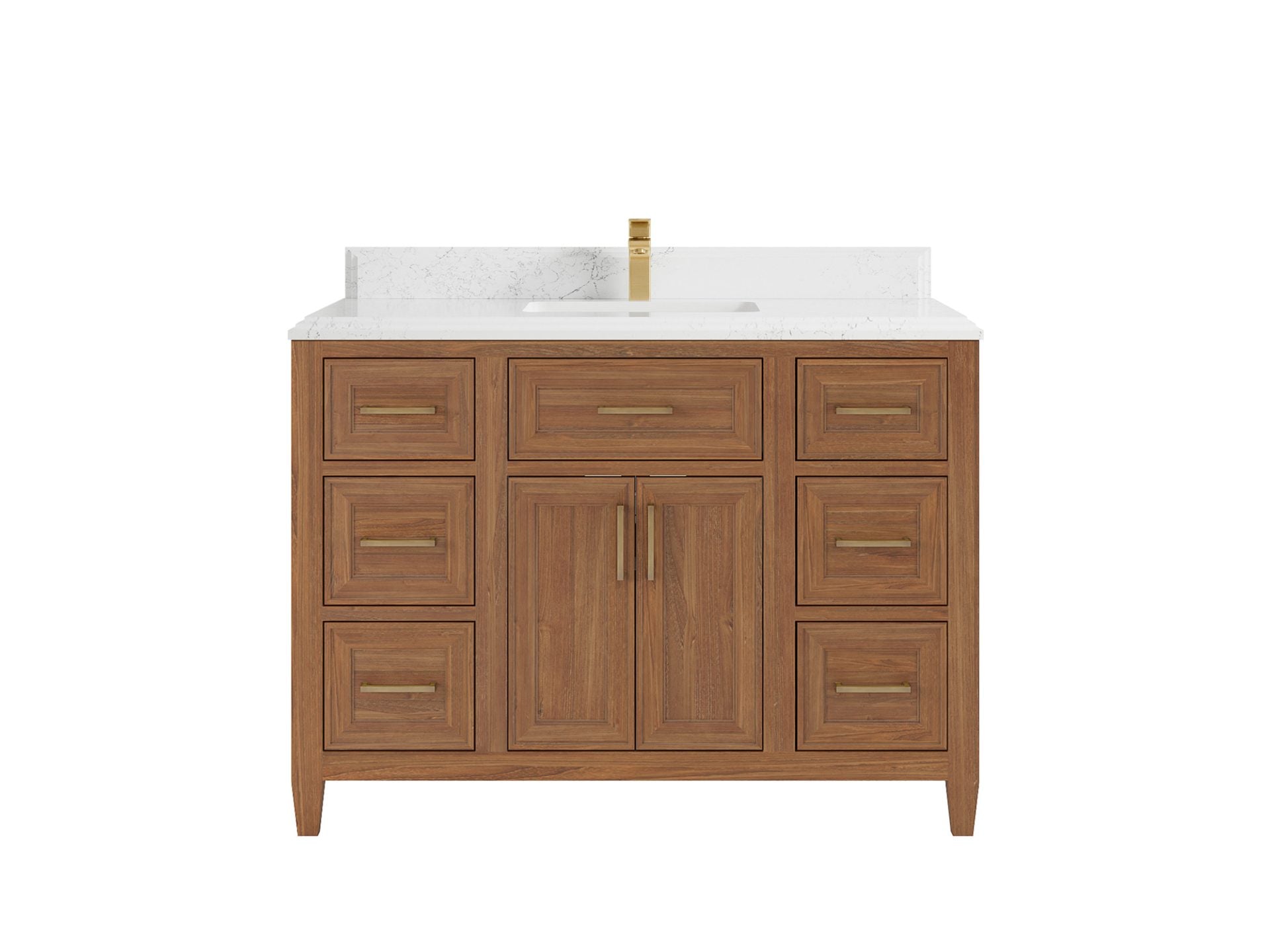 Santa Monica Teak Wood 48 in. W x 22 in. D Single Sink Bathroom Vanity