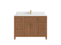 Santa Monica Teak Wood 48 in. W x 22 in. D Single Sink Bathroom Vanity - photo 19
