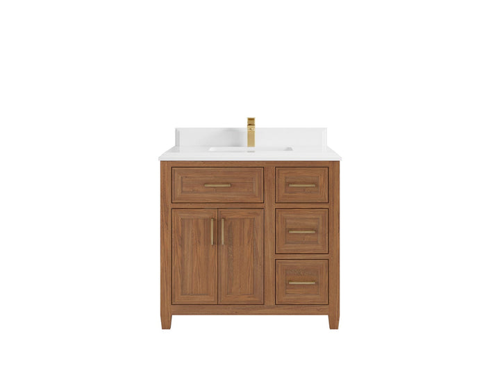 Santa Monica Teak Wood 36 in. W x 22 in. D Single Sink Bathroom Vanity - photo 19