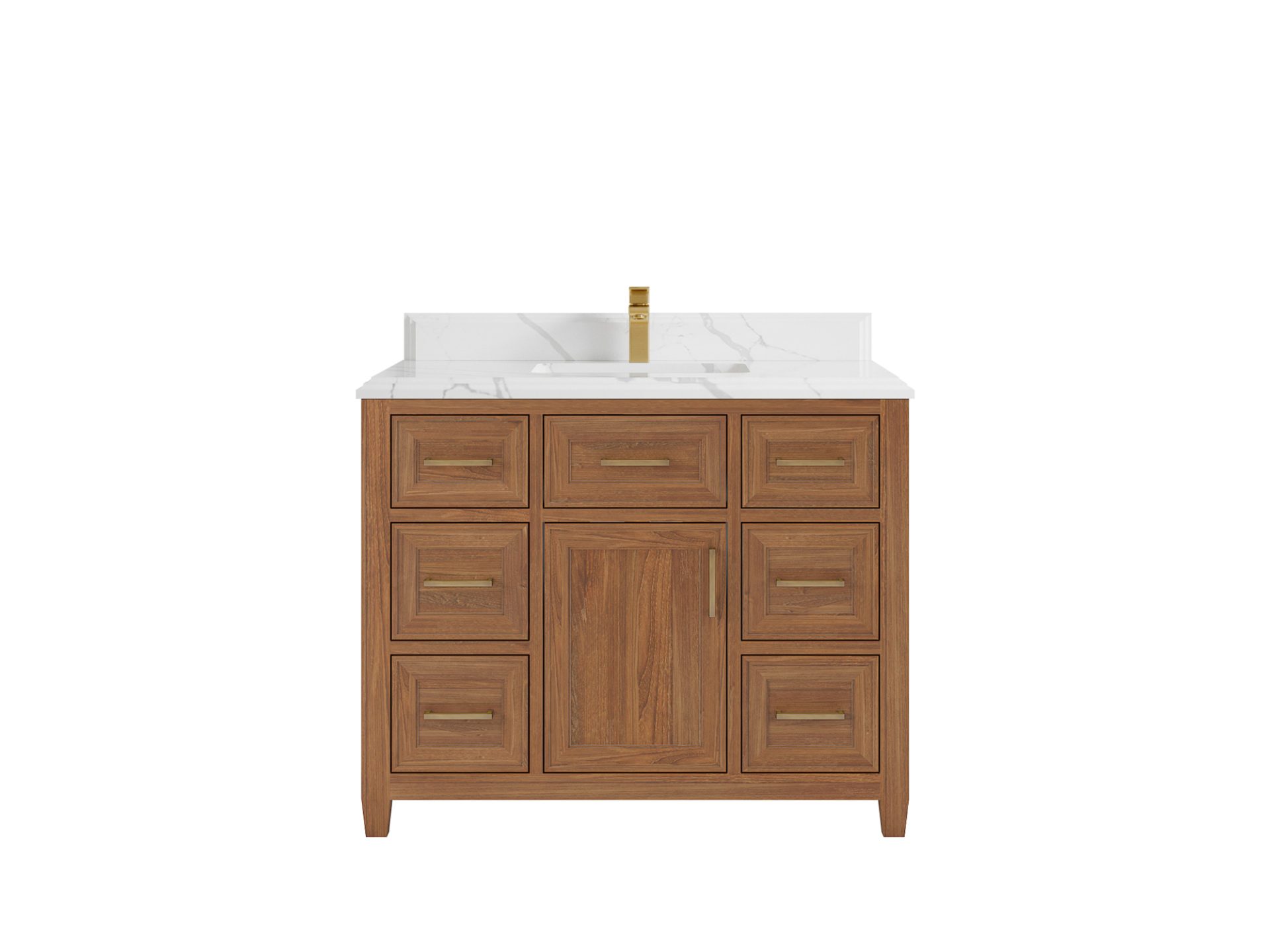 Santa Monica Teak Wood 42 in. W x 22 in. D Single Sink Bathroom Vanity