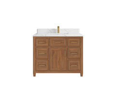 Santa Monica Teak Wood 42 in. W x 22 in. D Single Sink Bathroom Vanity - photo 18