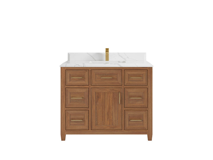 Santa Monica Teak Wood 42 in. W x 22 in. D Single Sink Bathroom Vanity - photo 18