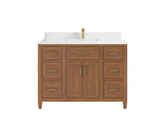 Santa Monica Teak Wood 48 in. W x 22 in. D Single Sink Bathroom Vanity - photo 20