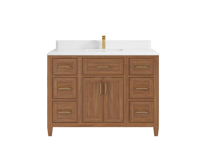 Santa Monica Teak Wood 48 in. W x 22 in. D Single Sink Bathroom Vanity - photo 20