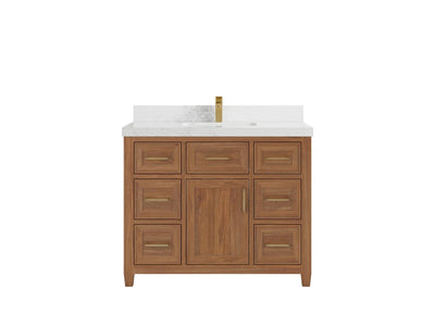 Santa Monica Teak Wood 42 in. W x 22 in. D Single Sink Bathroom Vanity