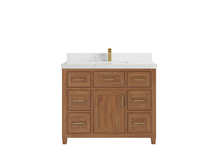 Santa Monica Teak Wood 42 in. W x 22 in. D Single Sink Bathroom Vanity - photo 21
