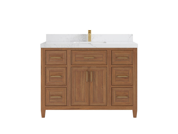 Santa Monica Teak Wood 48 in. W x 22 in. D Single Sink Bathroom Vanity - photo 21