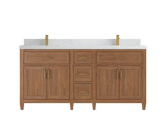 Santa Monica Teak Wood 72 in. W x 22 in. D Double Sink Bathroom Vanity - photo 21