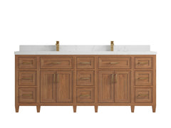 Santa Monica Teak Wood 84 in. W x 22 in. D Double Sink Bathroom Vanity - photo 21