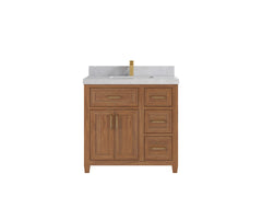 Santa Monica Teak Wood 36 in. W x 22 in. D Single Sink Bathroom Vanity - photo 21