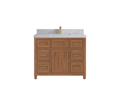 Santa Monica Teak Wood 42 in. W x 22 in. D Single Sink Bathroom Vanity