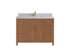 Santa Monica Teak Wood 48 in. W x 22 in. D Single Sink Bathroom Vanity - photo 22