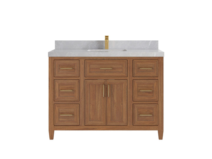 Santa Monica Teak Wood 48 in. W x 22 in. D Single Sink Bathroom Vanity - photo 22