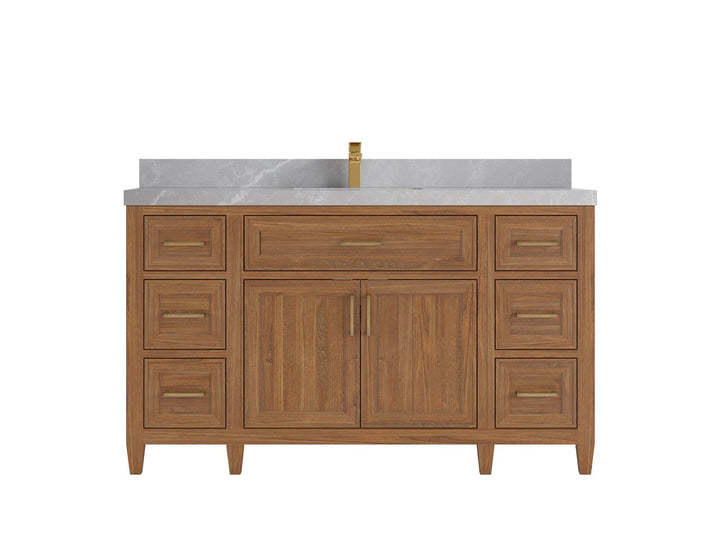 Santa Monica Teak Wood 60 in. W x 22 in. D Single Sink Bathroom Vanity - photo 22