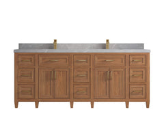 Santa Monica Teak Wood 84 in. W x 22 in. D Double Sink Bathroom Vanity - photo 22