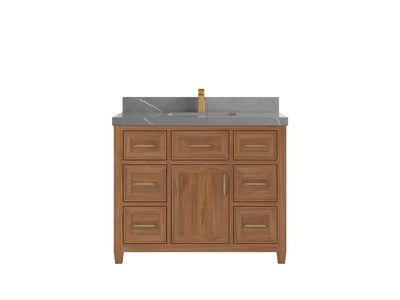 Santa Monica Teak Wood 42 in. W x 22 in. D Single Sink Bathroom Vanity
